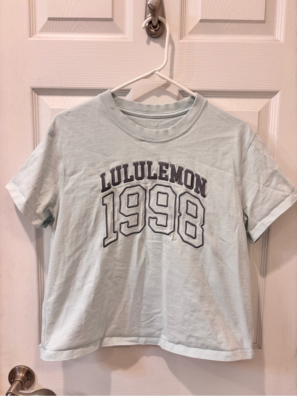 Lululemon athletica Light Blue '1998' Cropped T Shirt